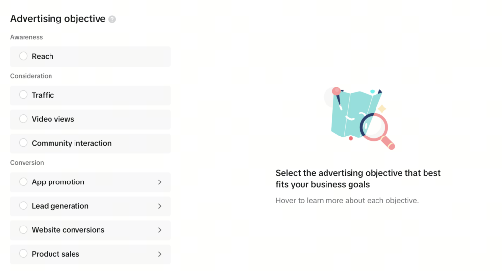 Tiktok kampánycél