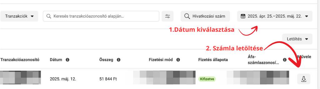 Facebook számla letöltése